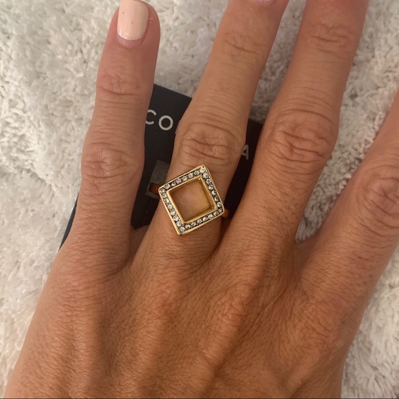 Cole Haan Jewelry - Cole Haan Gold Geometric Rhinestone Ring